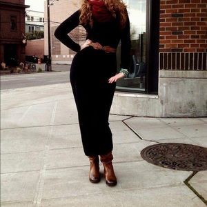 Black Sweater Maxi Dress